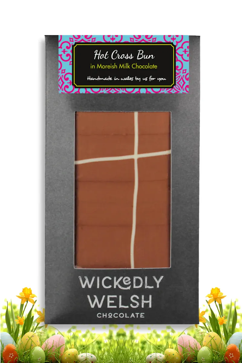 Wickedly Welsh - Hot Cross Bun Chocolate Bar